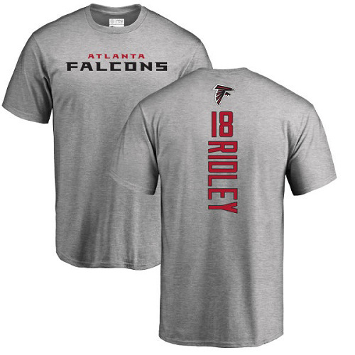 Atlanta Falcons Men Ash Calvin Ridley Backer NFL Football #18 T Shirt->atlanta falcons->NFL Jersey